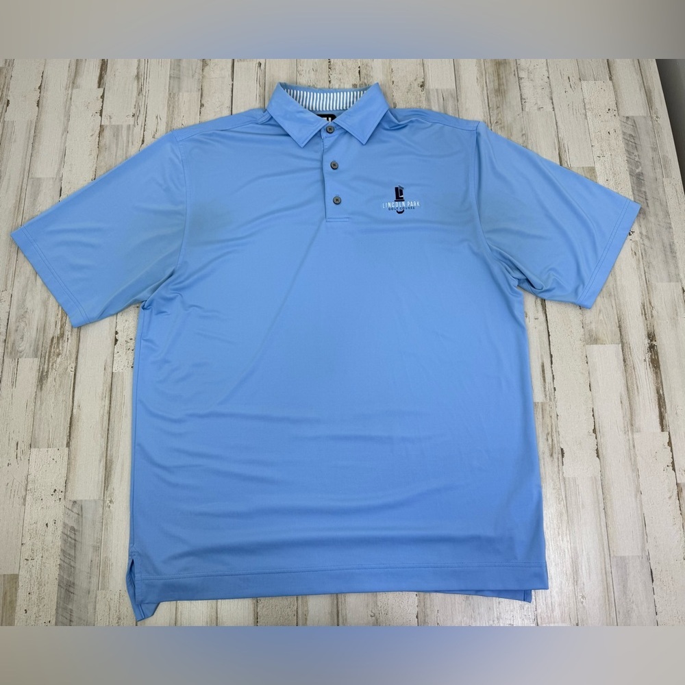 Footjoy Polo Shirt Mens Large Blue Golf Performance Regular Fit